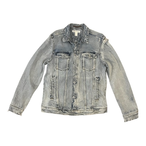 H&M x COACHELLA Light Blue Distressed Denim Jacket Medium - Picture 2 of 9